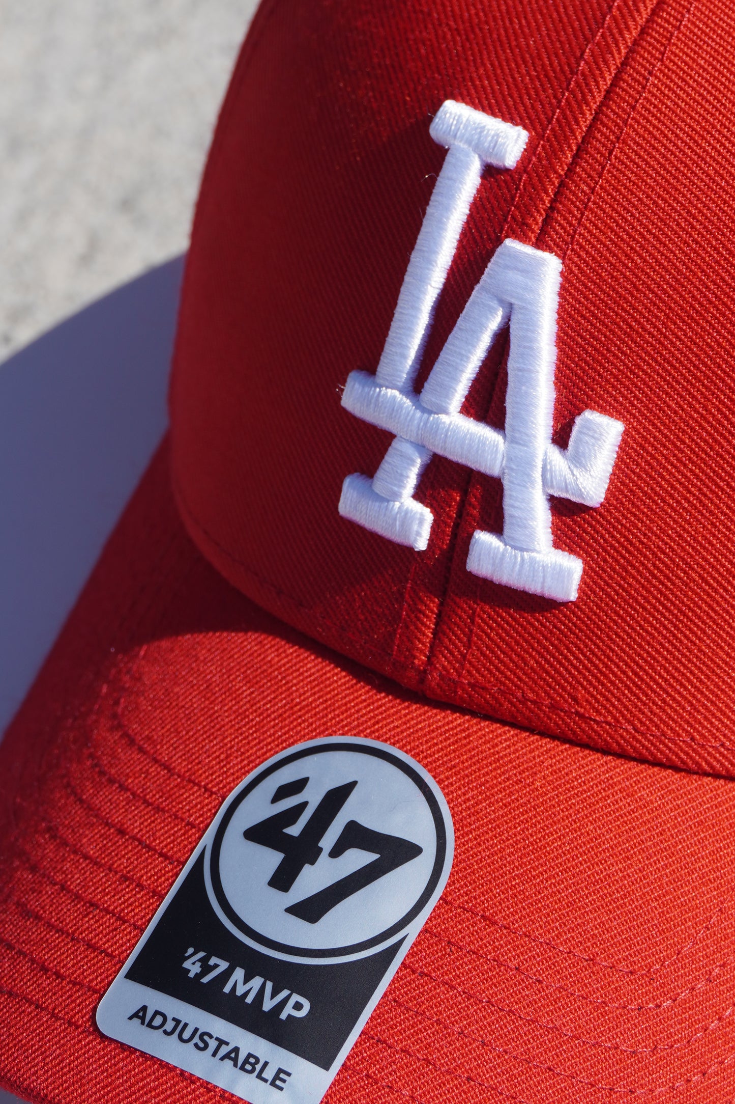 47' Los Angeles Dodgers Red MVP Adjustable Velcro Baseball Cap