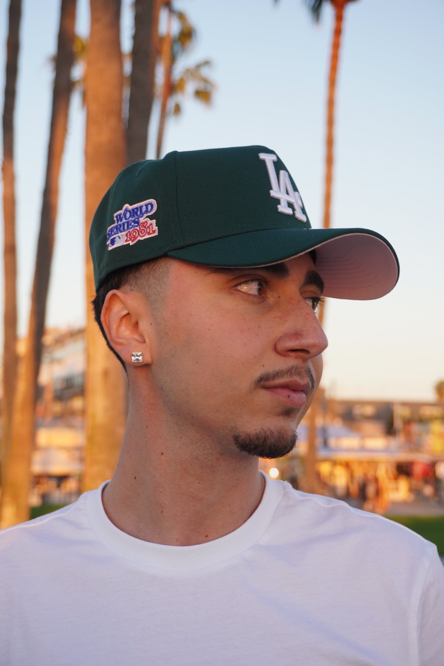 New Era LA Dodgers Green 1981 World Series Pink UV 9Forty A-Frame Snapback
