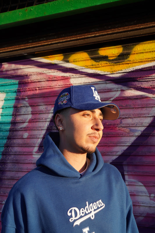 New Era LA Dodgers Royal Blue Corduroy 100 Anniversary Patch 9Forty A-Frame Snapback