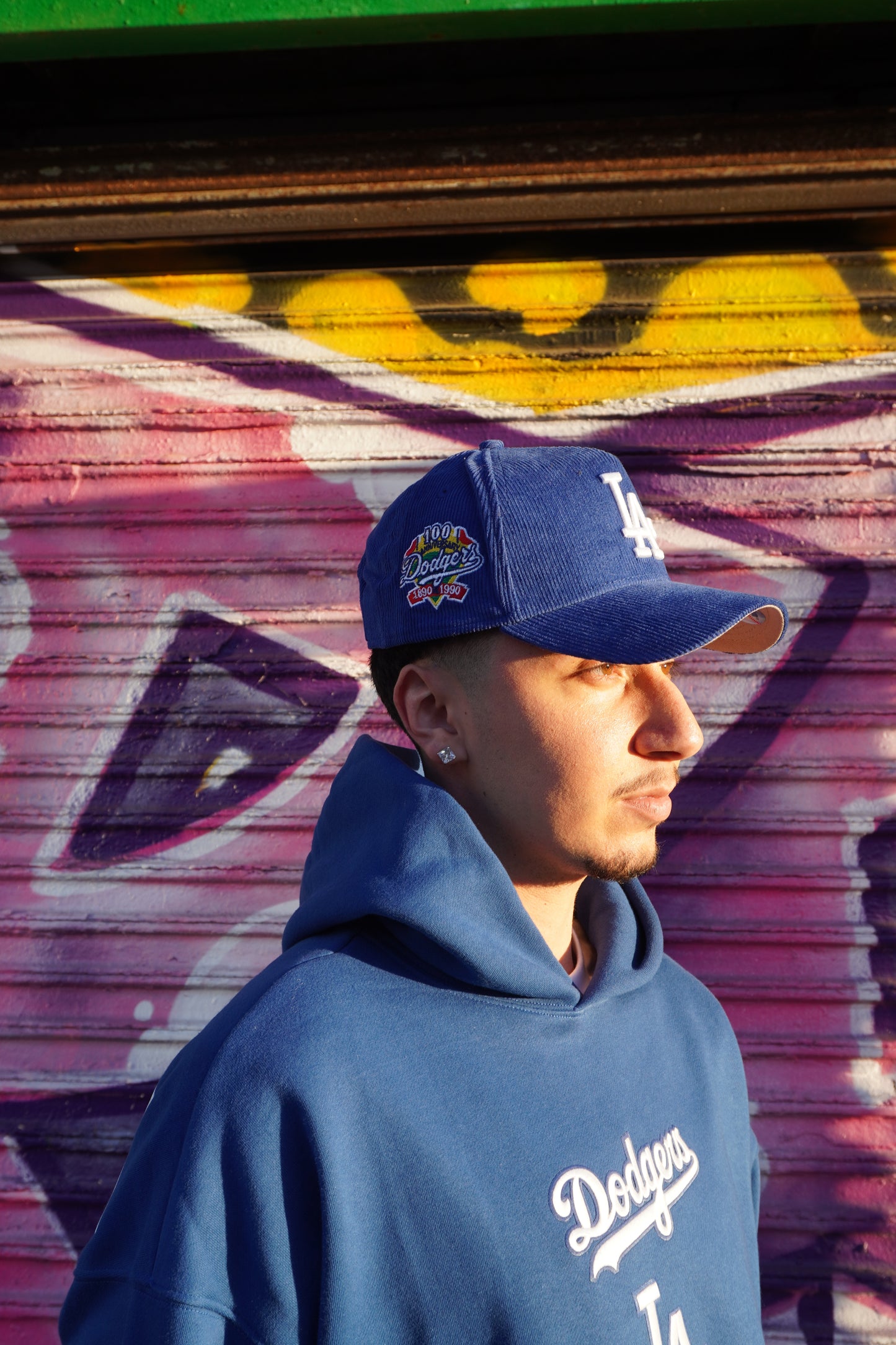 New Era LA Dodgers Royal Blue Corduroy 100 Anniversary Patch 9Forty A-Frame Snapback