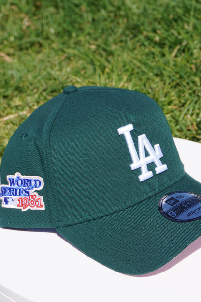 New Era LA Dodgers Green 1981 World Series Pink UV 9Forty A-Frame Snapback