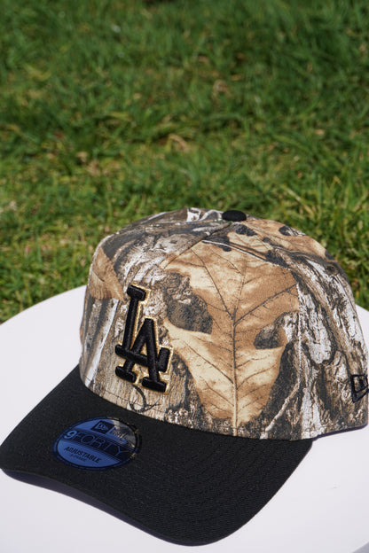 New Era LA Dodgers 'Real Tree'/ Black Black Metallic Gold 9Forty A-Frame Snapback