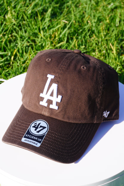 47' Los Angeles Dodgers Brown Clean Up Adjustable Baseball Cap
