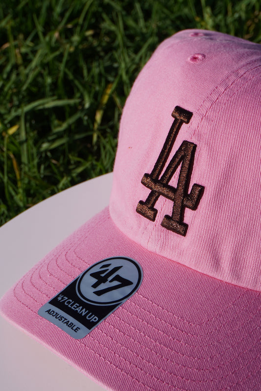 47' Los Angeles Dodgers Rose|Brown Clean Up Adjustable Baseball Cap