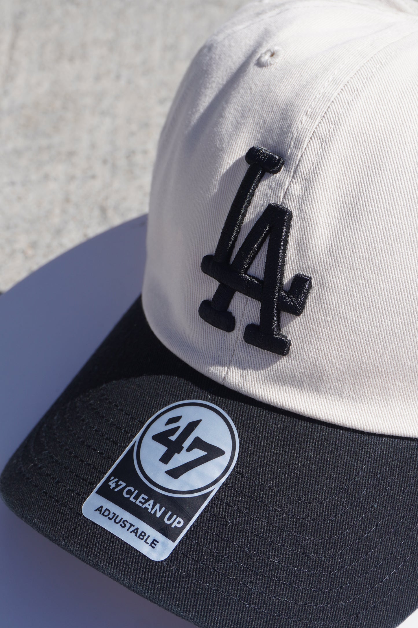 47' Los Angeles Dodgers Off White|Black Clean Up Adjustable Baseball Cap
