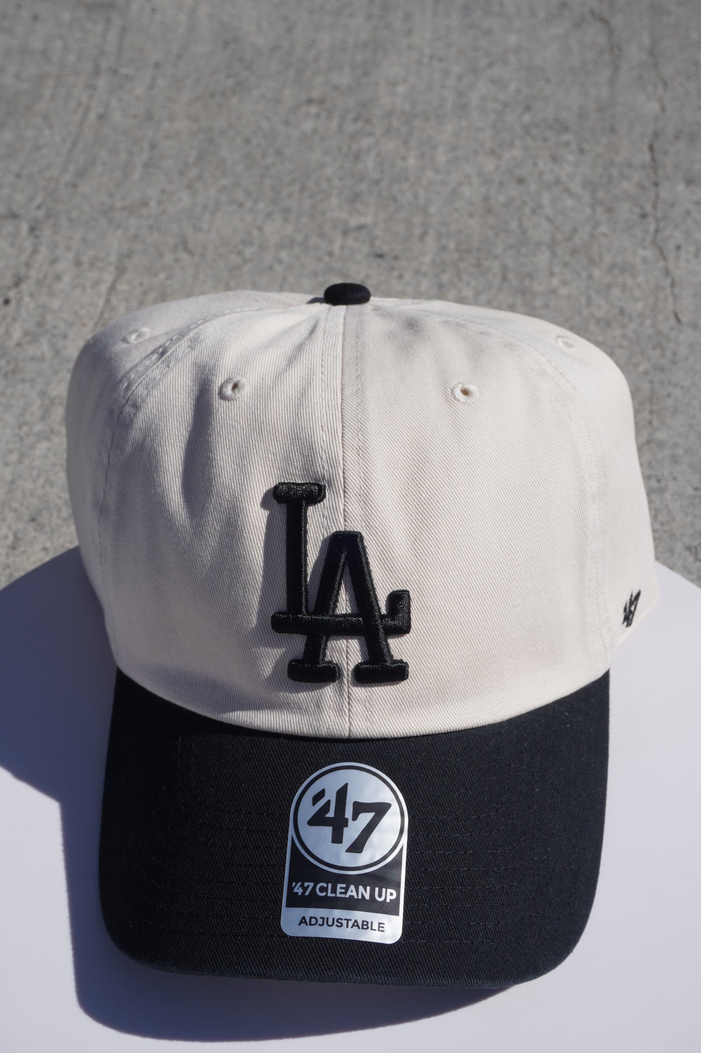 47' Los Angeles Dodgers Off White|Black Clean Up Adjustable Baseball Cap