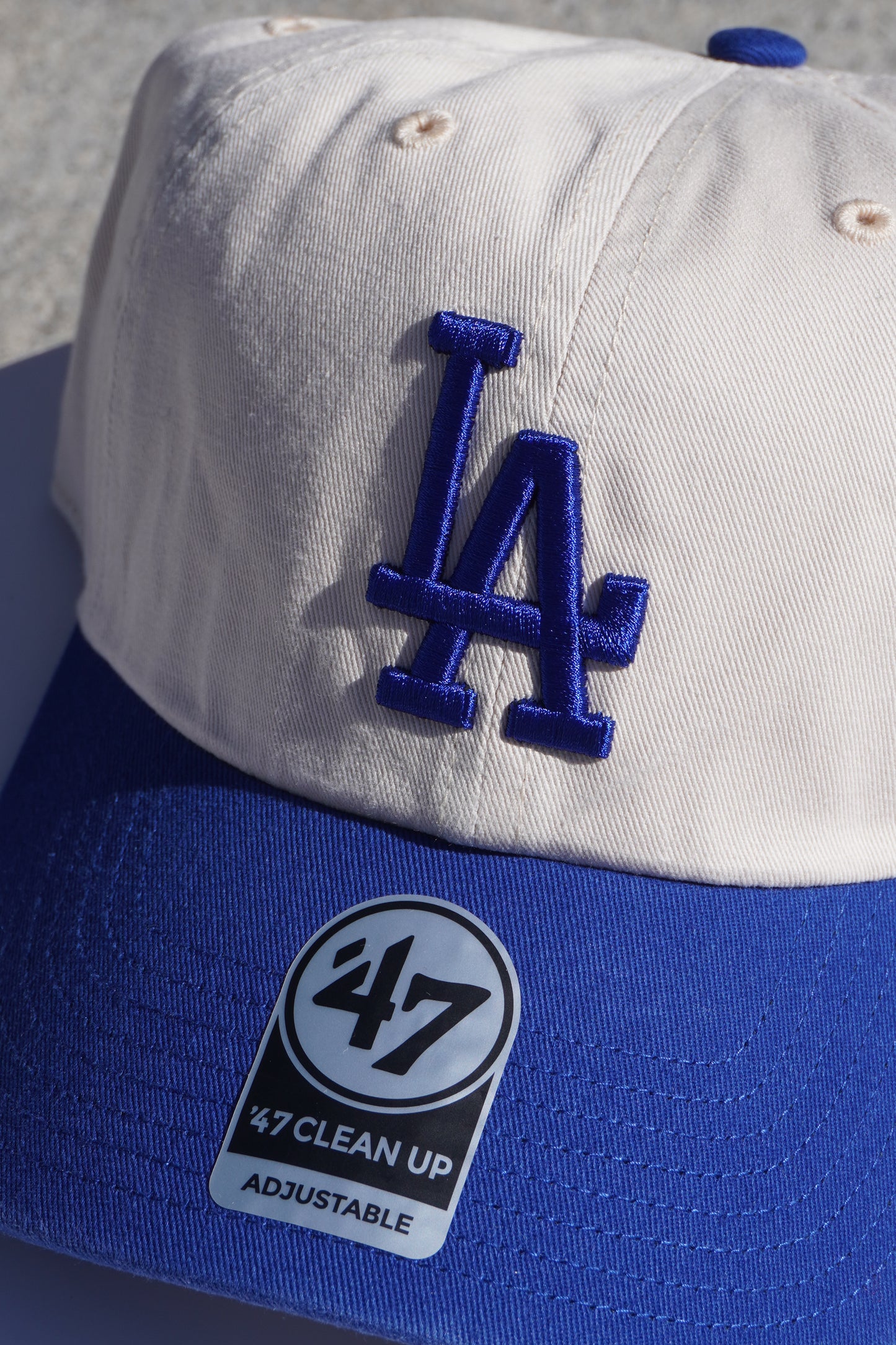 47' Los Angeles Dodgers Off White|Royal Blue Clean Up Adjustable Baseball Cap