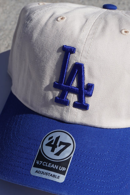 47' Los Angeles Dodgers Off White|Royal Blue Clean Up Adjustable Baseball Cap