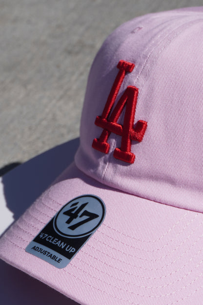 47' Los Angeles Dodgers Rose Pink|Red Clean Up Adjustable Baseball Cap