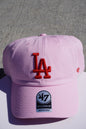 47' Los Angeles Dodgers Rose Pink|Red Clean Up Adjustable Baseball Cap