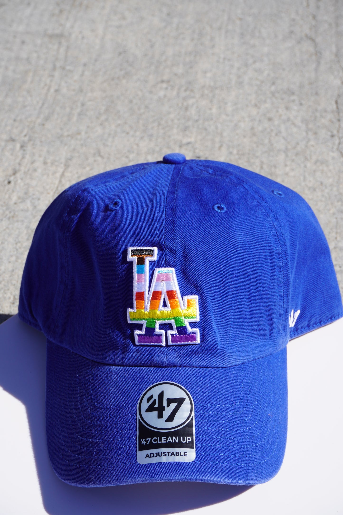 47' Los Angeles Dodgers Blue Pride Rainbow Clean Up Adjustable Baseball Cap