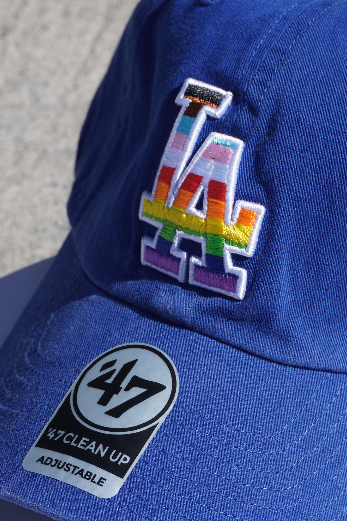 47' Los Angeles Dodgers Blue Pride Rainbow Clean Up Adjustable Baseball Cap
