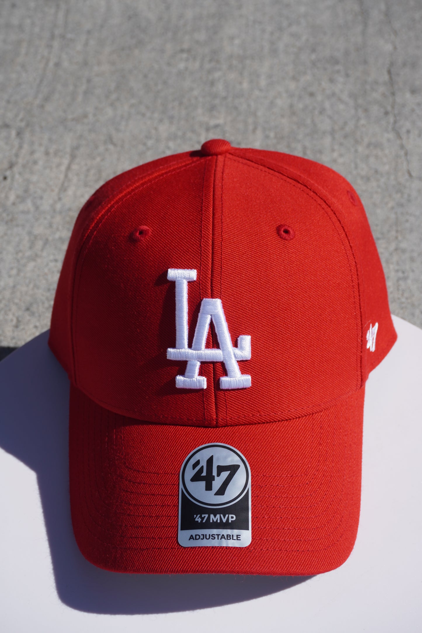 47' Los Angeles Dodgers Red MVP Adjustable Velcro Baseball Cap