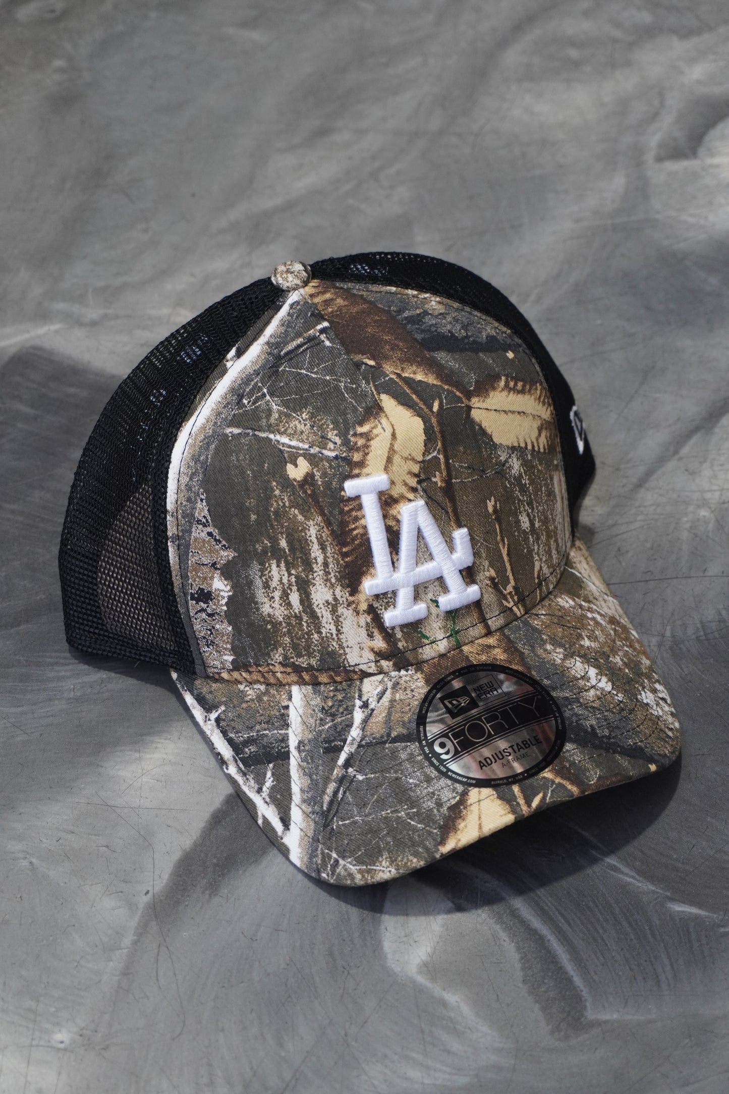New Era LA Dodgers Real Trees 9 Forty A-Frame Trucker Mesh Snapback