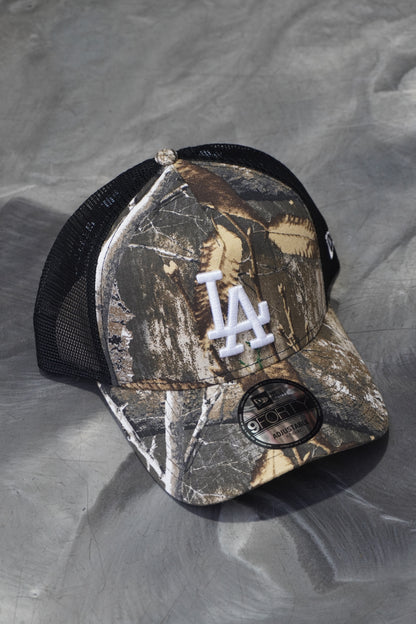 New Era LA Dodgers Real Trees 9 Forty A-Frame Trucker Mesh Snapback